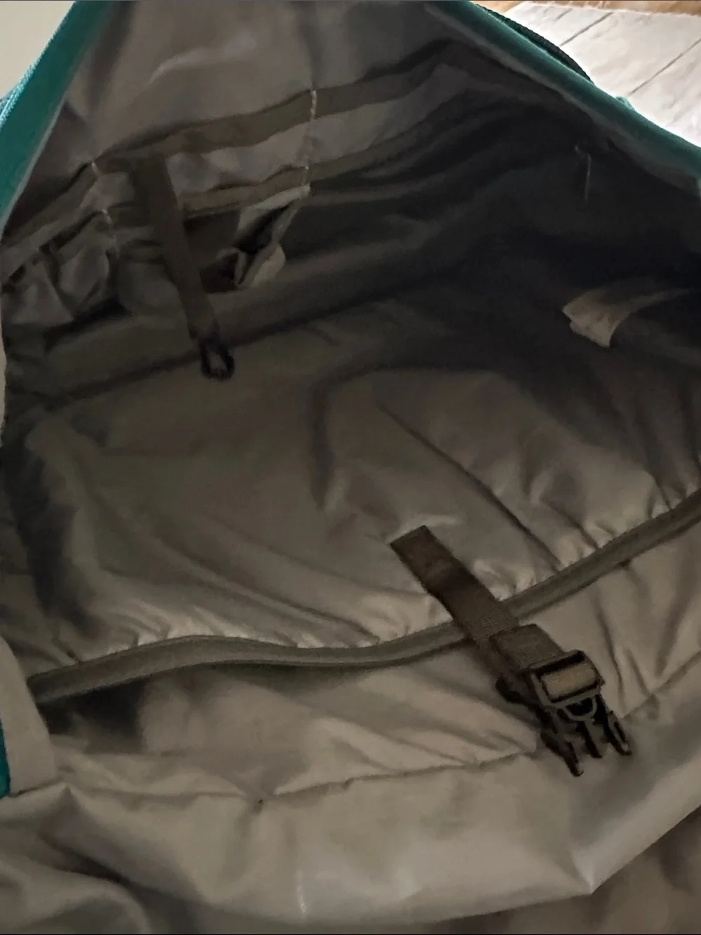 Patagonia Mini Mass Teal and Gray Messenger Bag